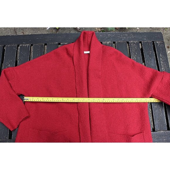 Eva Tralala Paris - Boiled Wool Shawl Collar Jacket - color Red, XL - Picture 6 of 8